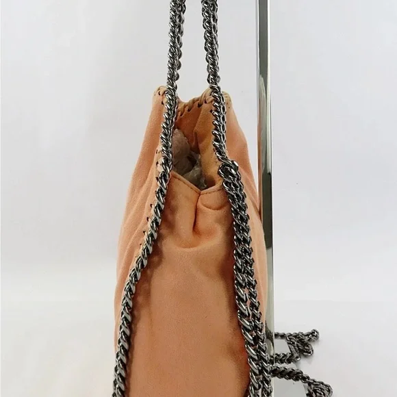 Stella McCartney Peach Shoulder Bag with Chain Trim - Picture 3 of 16